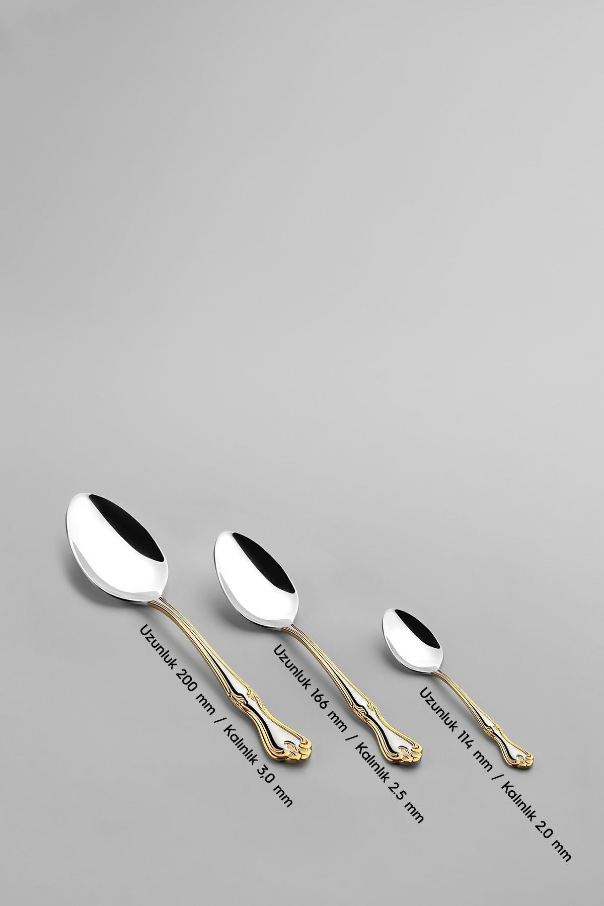 Lalezar Altın Sade 12 Kişilik 60 Parça Kutulu Çatal Kaşık Takımı