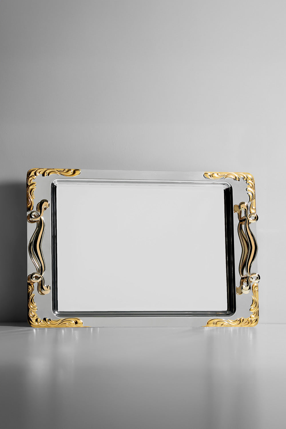 Lalezar Altın Sade Çelik Çay Tepsi