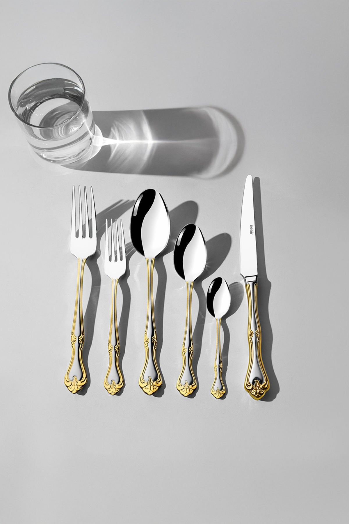 Lalezar Altın Saten 6 Kişilik 36 Parça Kutulu Çatal Kaşık Bıçak Takımı