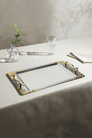 Lalezar Gold Satin Steel Tea Tray