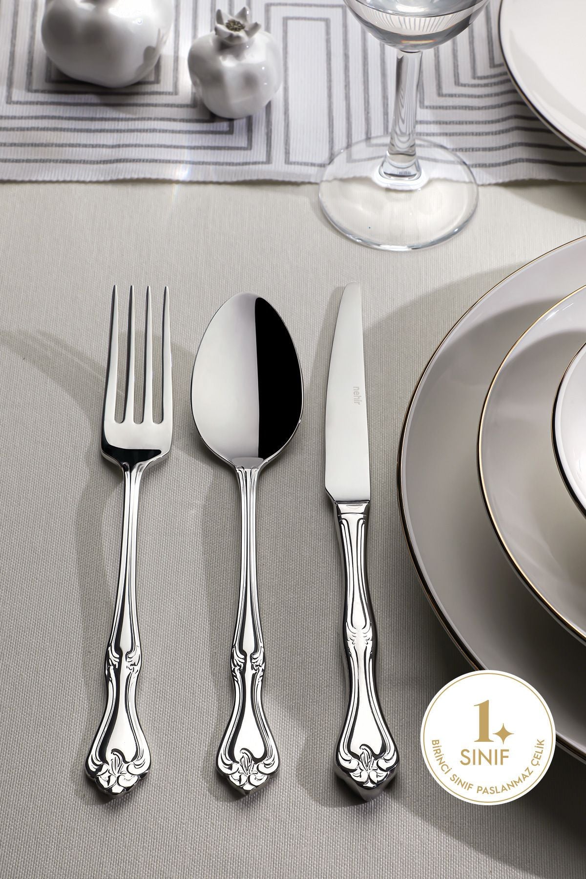 Lalezar Sade 12 Kişilik 72 Parça Kutulu Çatal Kaşık Bıçak Takımı