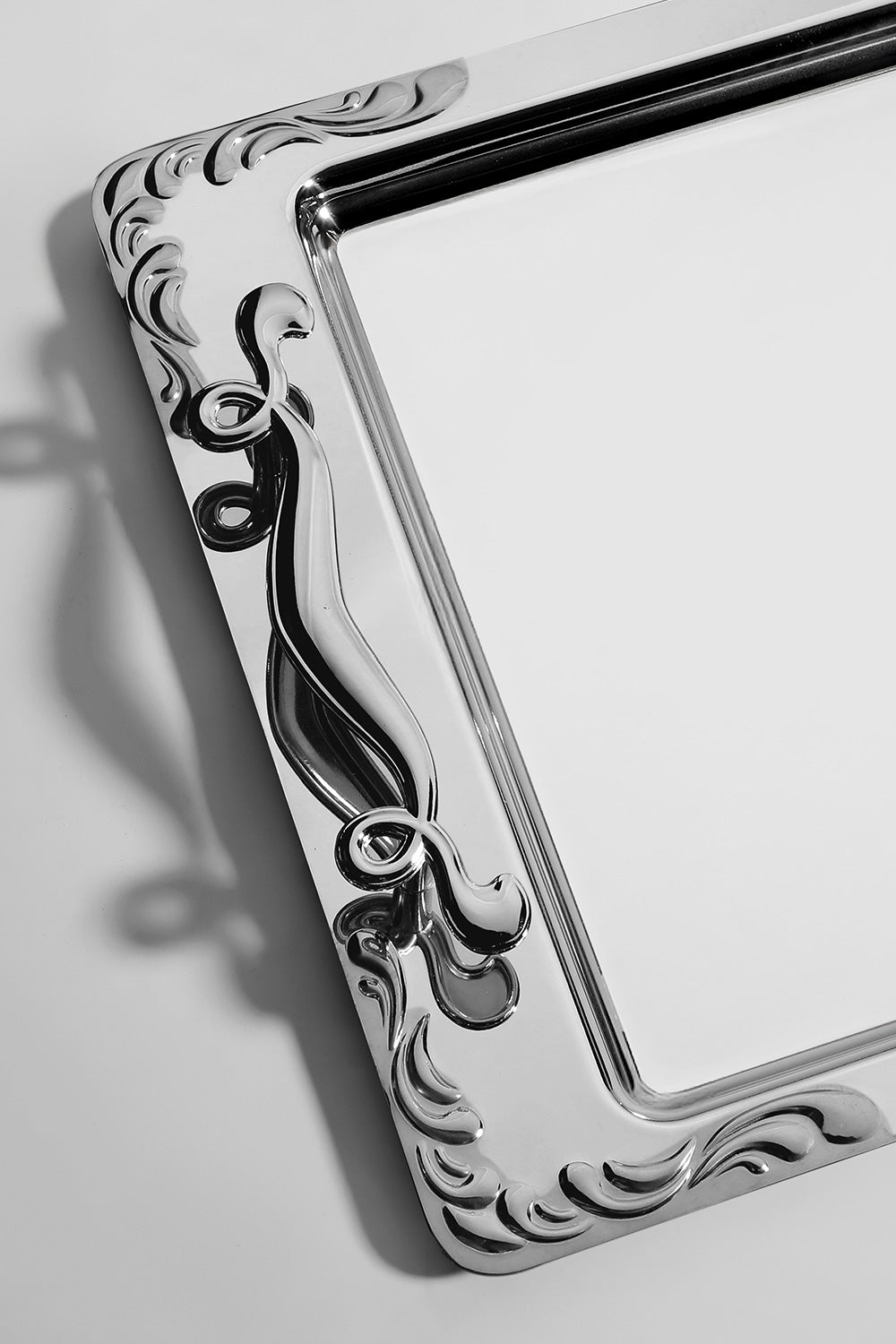 Lalezar Plain Steel Coffee Tray