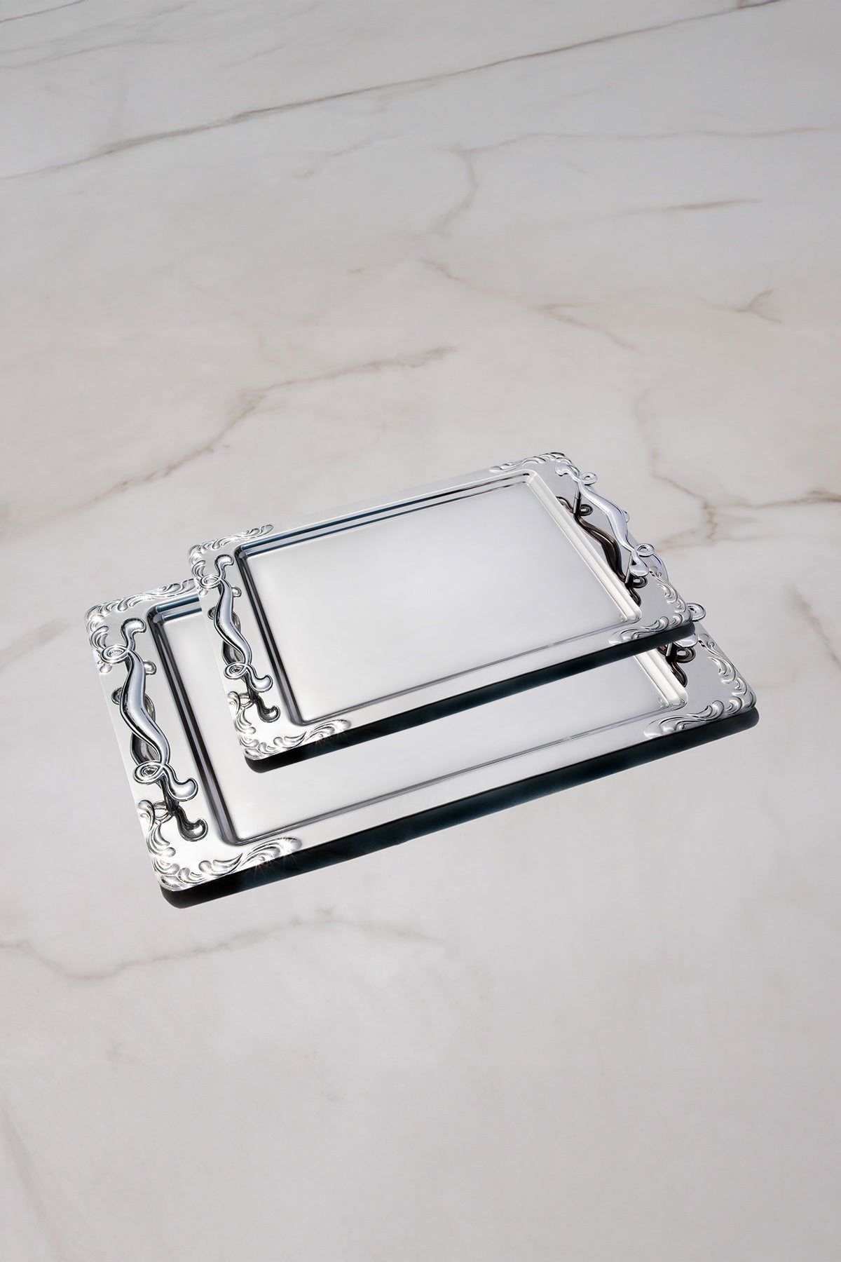 Lalezar Saten Set of 2 Steel Trays