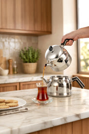 Lamia Midi Orta Boy Paslanmaz Çelik 1.10-2.25 Lt. Çaydanlık Takımı