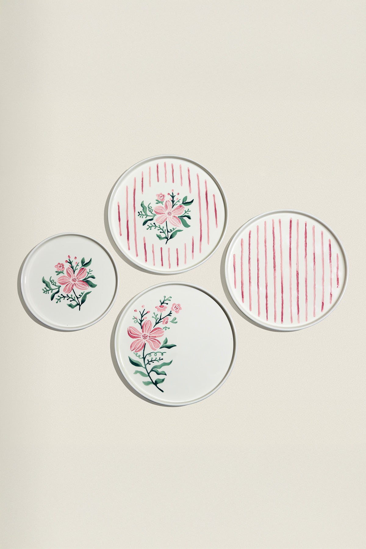 Line Flowers 6 Kişilik 13 Parça Seramik Kahvaltı Takımı