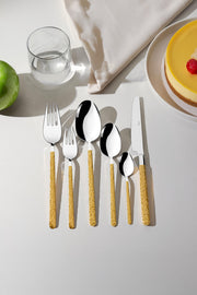 Lyon Altın Saten 6 Kişilik 36 Parça Kutulu Çatal Kaşık Bıçak Takımı