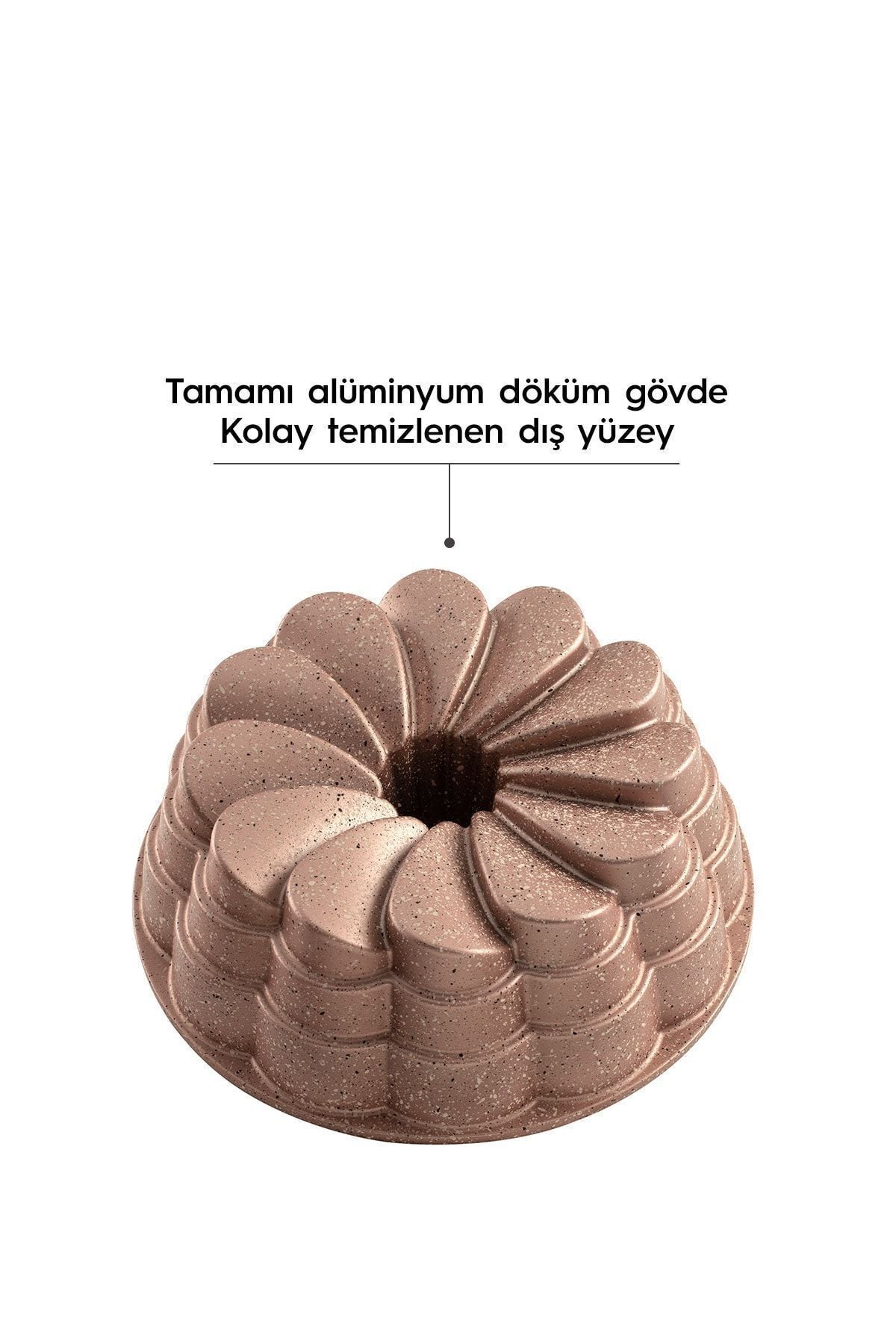 Manolya Rose Gold Döküm Kek Kalıbı 25 Cm