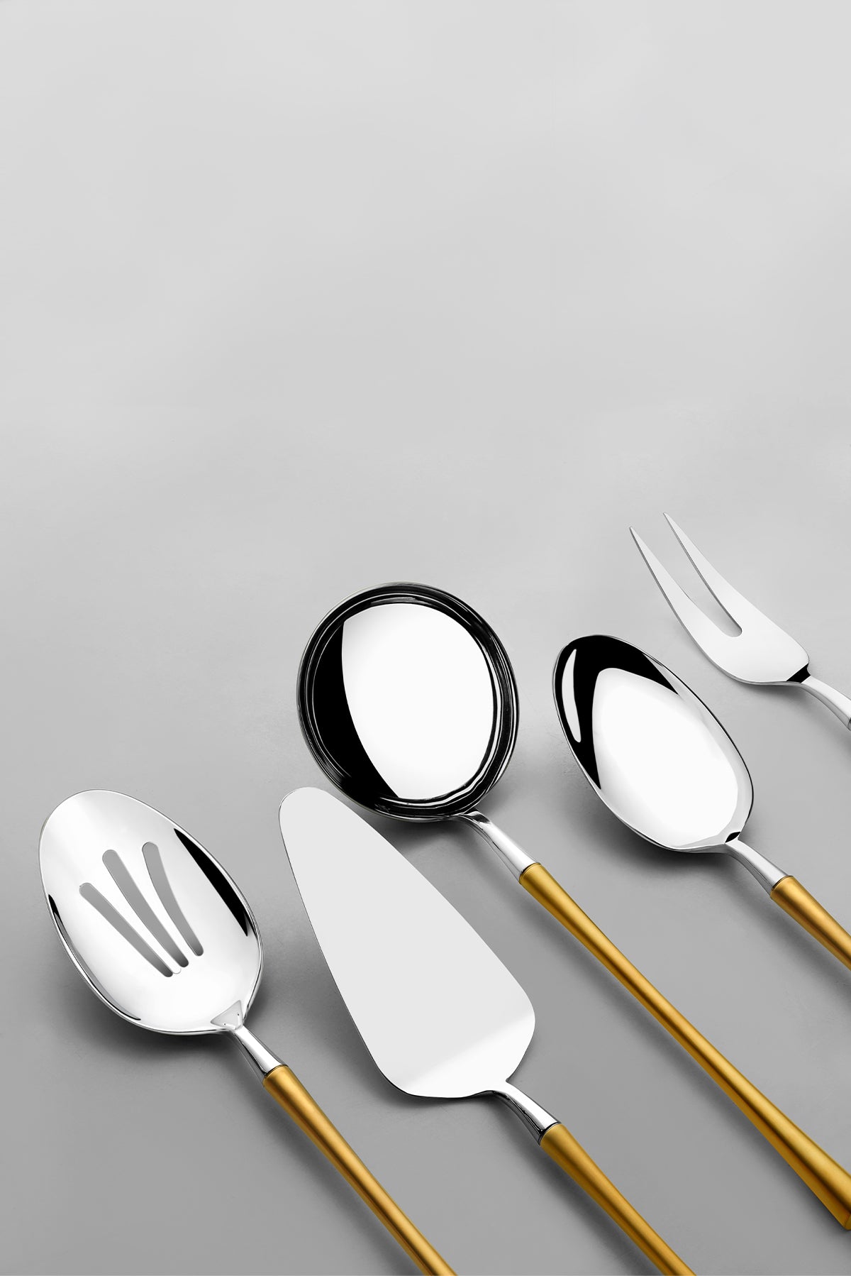 Marbella Altın Saten 5 Parça Paslanmaz Çelik Servis Takımı