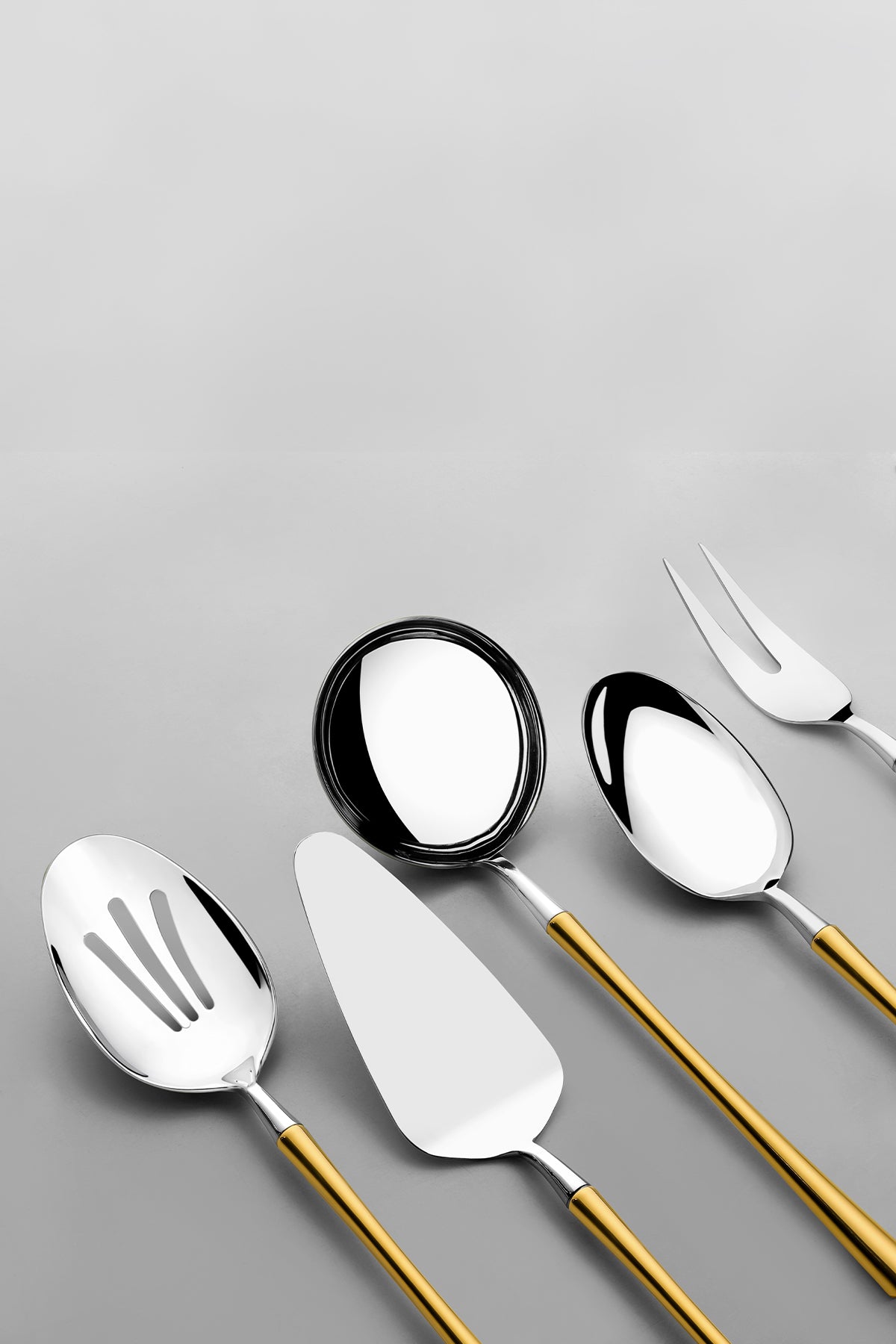 Marbella Altın Sade 5 Parça Paslanmaz Çelik Servis Takımı