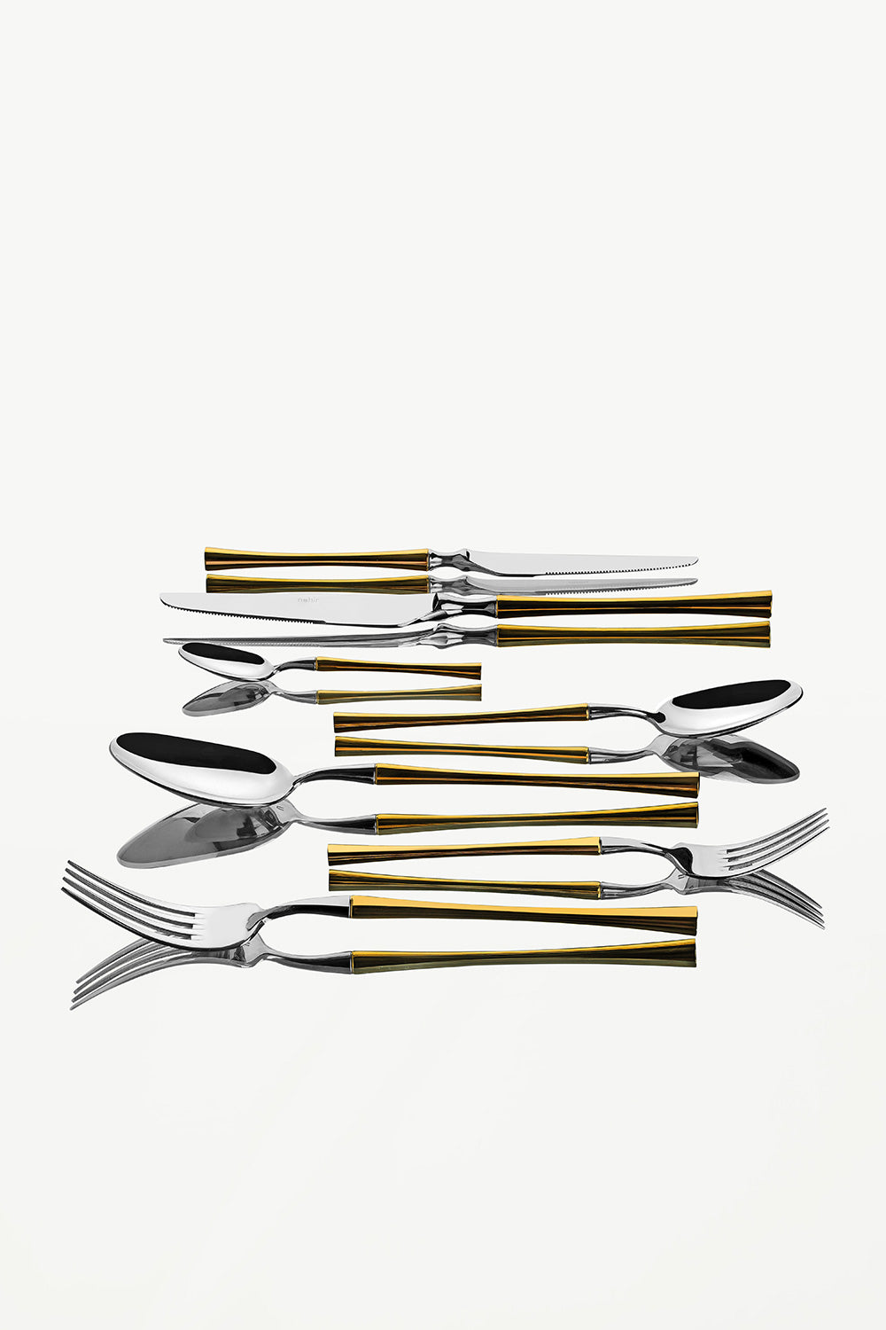 Marbella Altın Sade 12 Kişilik 89 Parça Kutulu Çatal Kaşık Bıçak Takımı