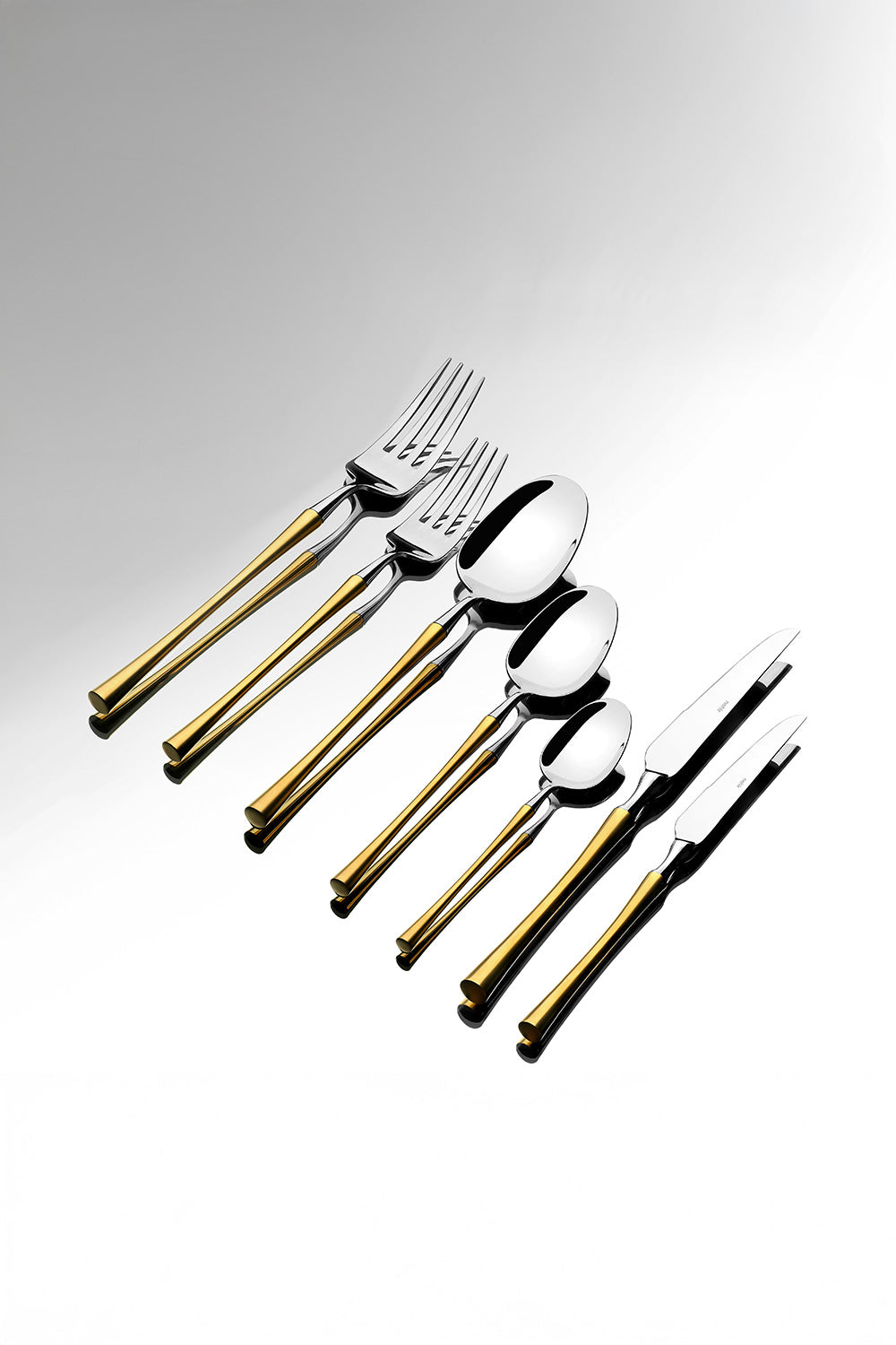 Marbella Altın Sade 12 Kişilik 89 Parça Kutulu Çatal Kaşık Bıçak Takımı