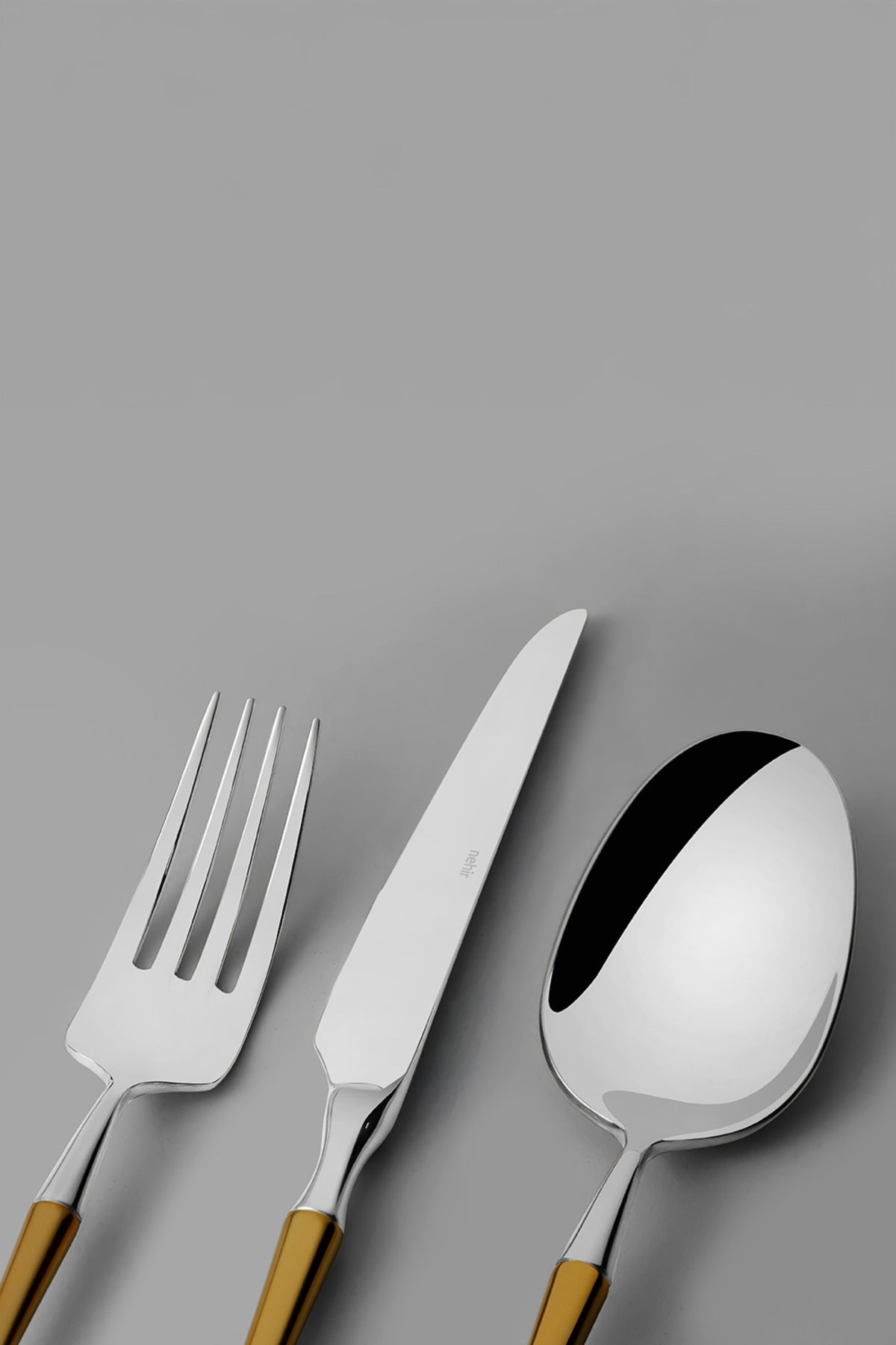 Marbella Altın Saten 12 Kişilik 84 Parça Deri Çatal Kaşık Bıçak Takımı