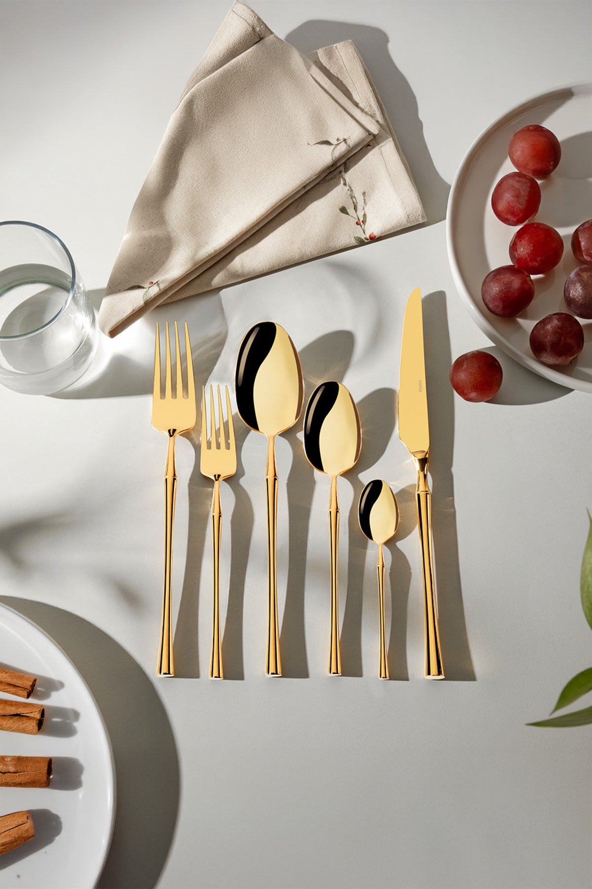 Marbella Full Altın 12 Kişilik 72 Parça Kutulu Çatal Kaşık Bıçak Takımı