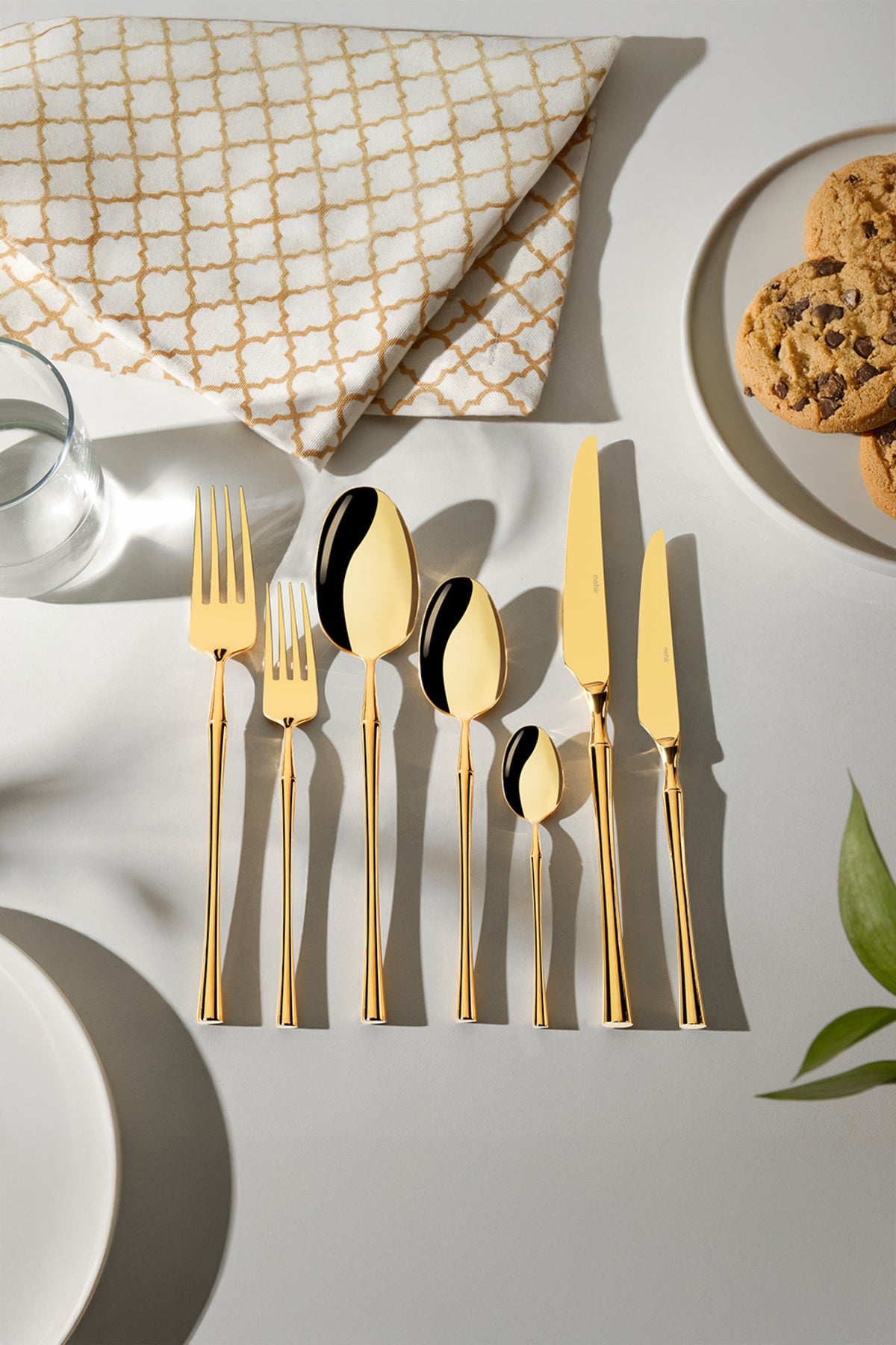 Marbella Full Altın 12 Kişilik 84 Parça Kutulu Çatal Kaşık Bıçak Takımı