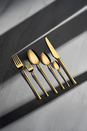 Marbella Full Altın 6 Kişilik 36 Parça Kutulu Çatal Kaşık Bıçak Takımı