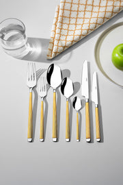 Maria Altın Sade 12 Kişilik 84 Parça Deri Çatal Kaşık Bıçak Takımı