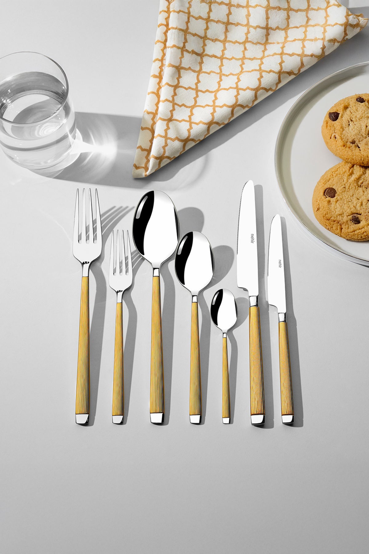 Maria Altın Saten 12 Kişilik 84 Parça Kutulu Çatal Kaşık Bıçak Takımı