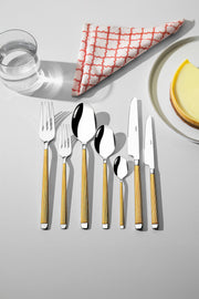 Maria Altın Saten 12 Kişilik 84 Parça Deri Çatal Kaşık Bıçak Takımı