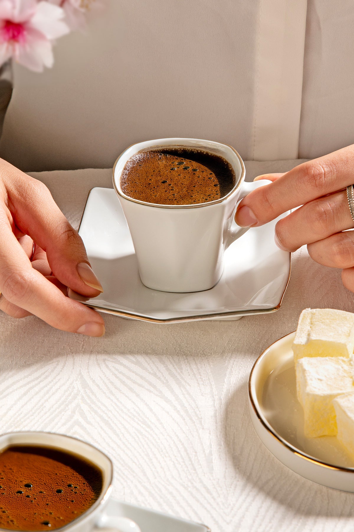 Menekşe 12 Parça Porselen Kahve Fincan Takımı