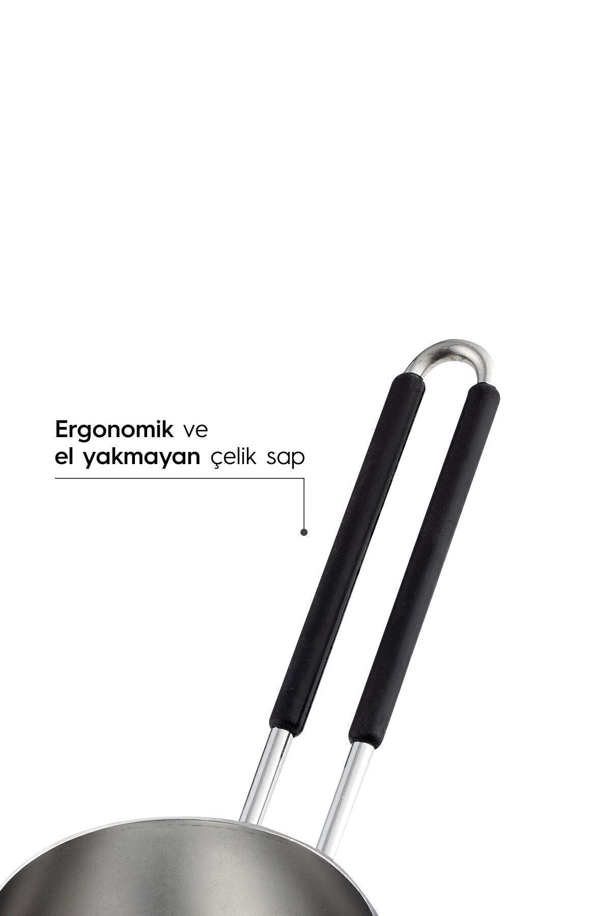 Modern 4 Parça Standlı Paslanmaz Çelik Cezve Seti