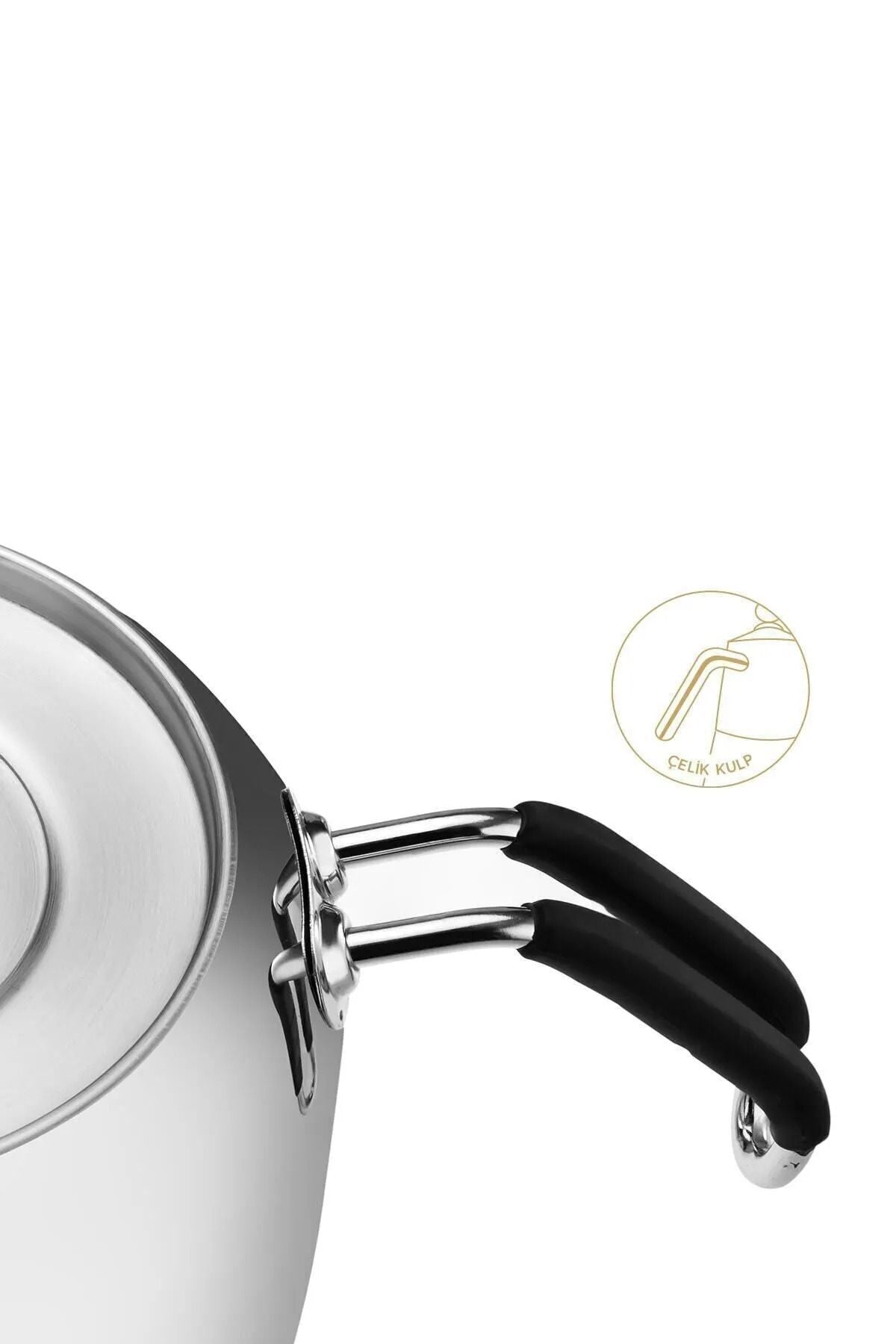 Modern Midi Orta Boy 1-2 Lt. Paslanmaz Çelik Çaydanlık Takımı