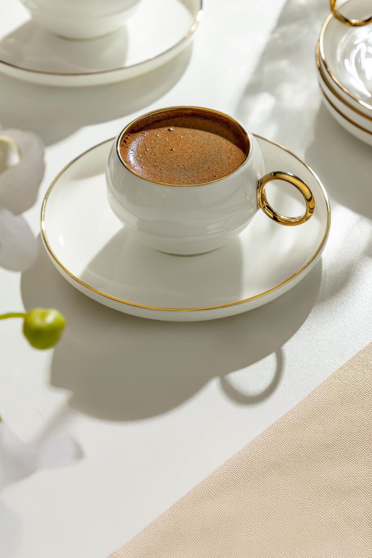 Monica 6 Kişilik 12 Parça Porselen Kahve Fincan Takımı