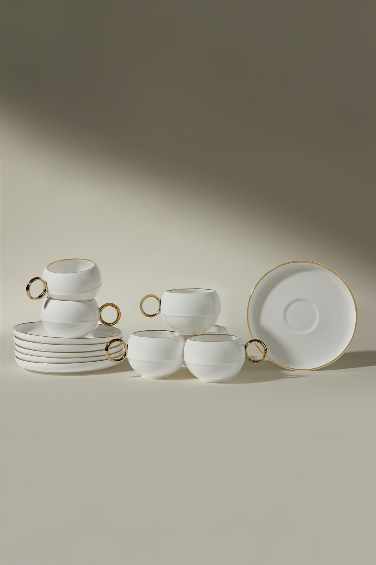 Monica 6 Kişilik 12 Parça Porselen Kahve Fincan Takımı