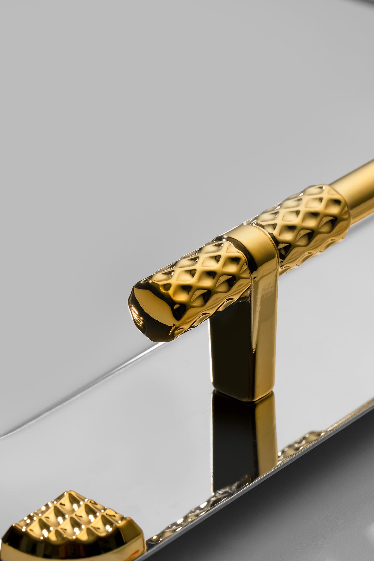 Paris Altın Saten 2'li Çelik Tepsi Seti