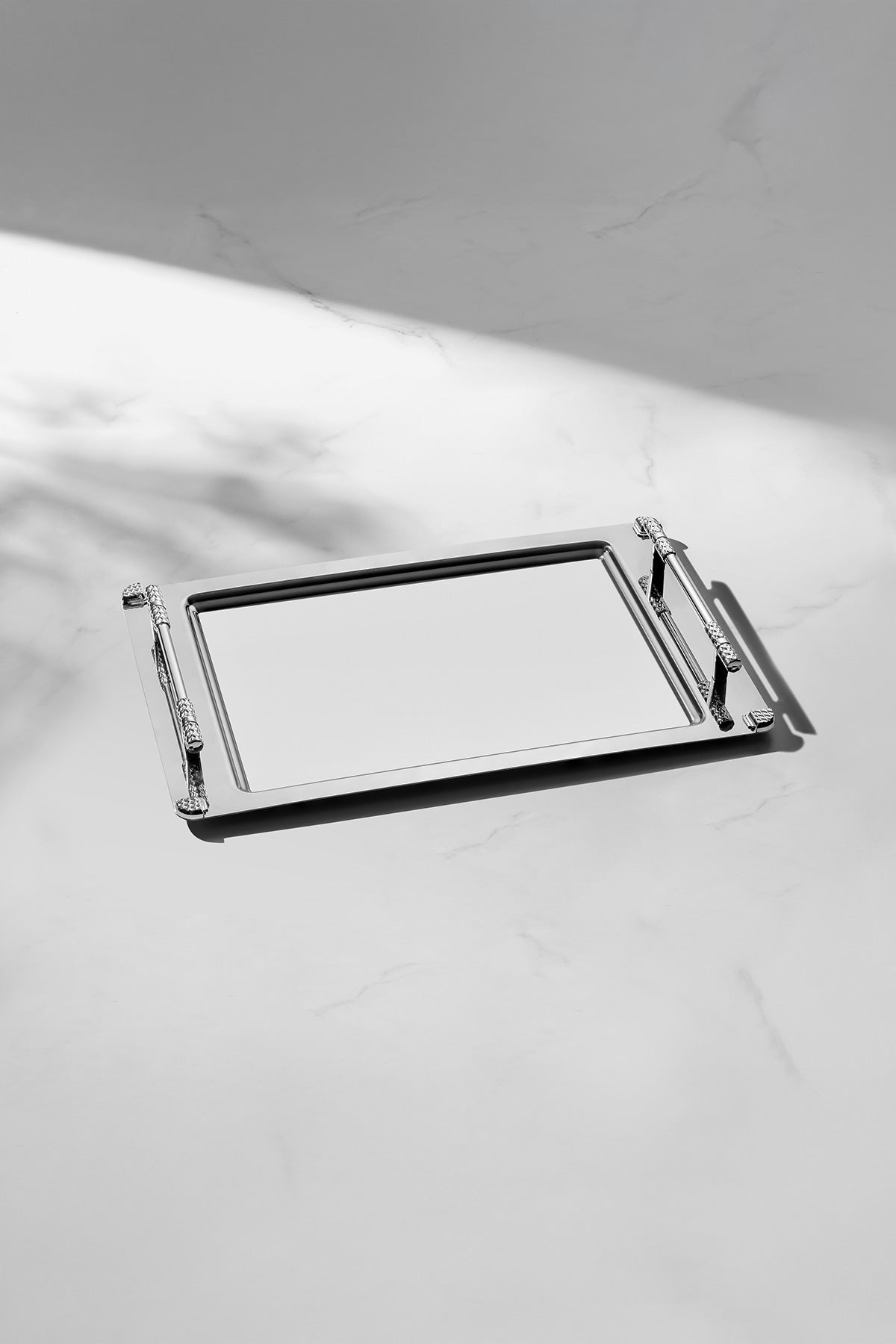 Paris Saten Çelik Çay Tepsi