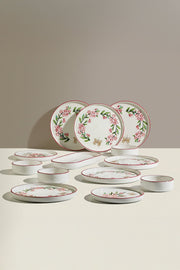 Pink Butterfly 6 Kişilik 13 Parça Seramik Kahvaltı Takımı