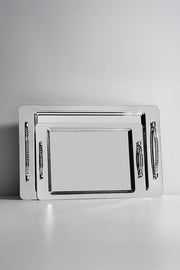 Rana 2'li Sade Çelik Tepsi Seti