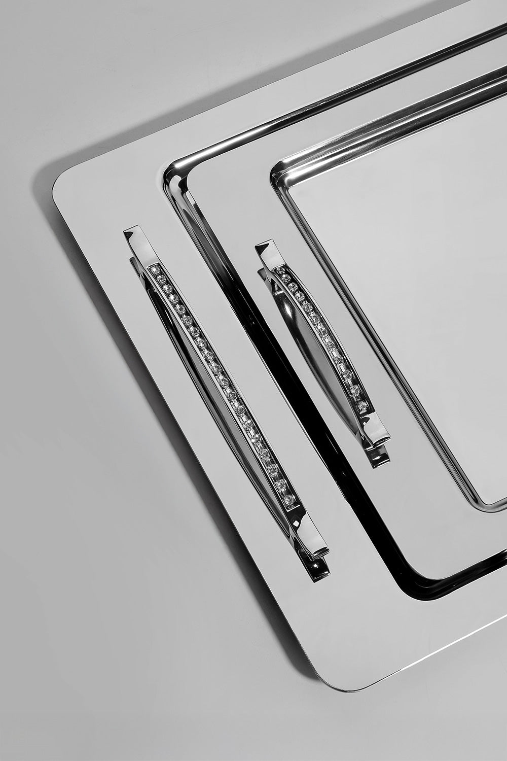 Rana 2'li Sade Çelik Tepsi Seti