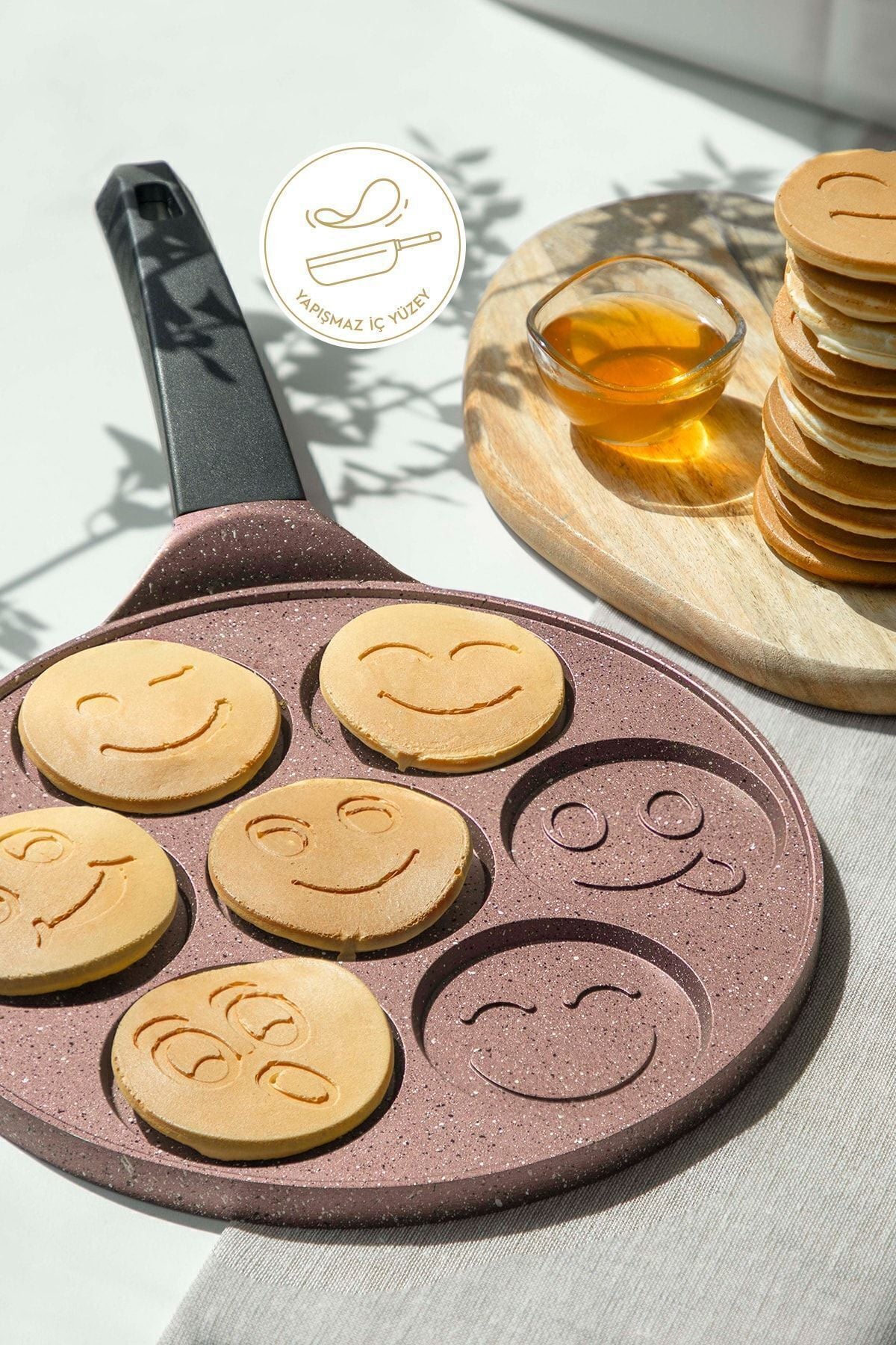 Rose Gold Alüminyum Döküm 27 Cm Krep Tavası