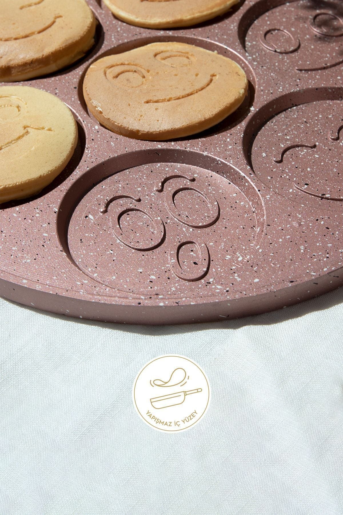 Rose Gold Alüminyum Döküm 27 Cm Krep Tavası