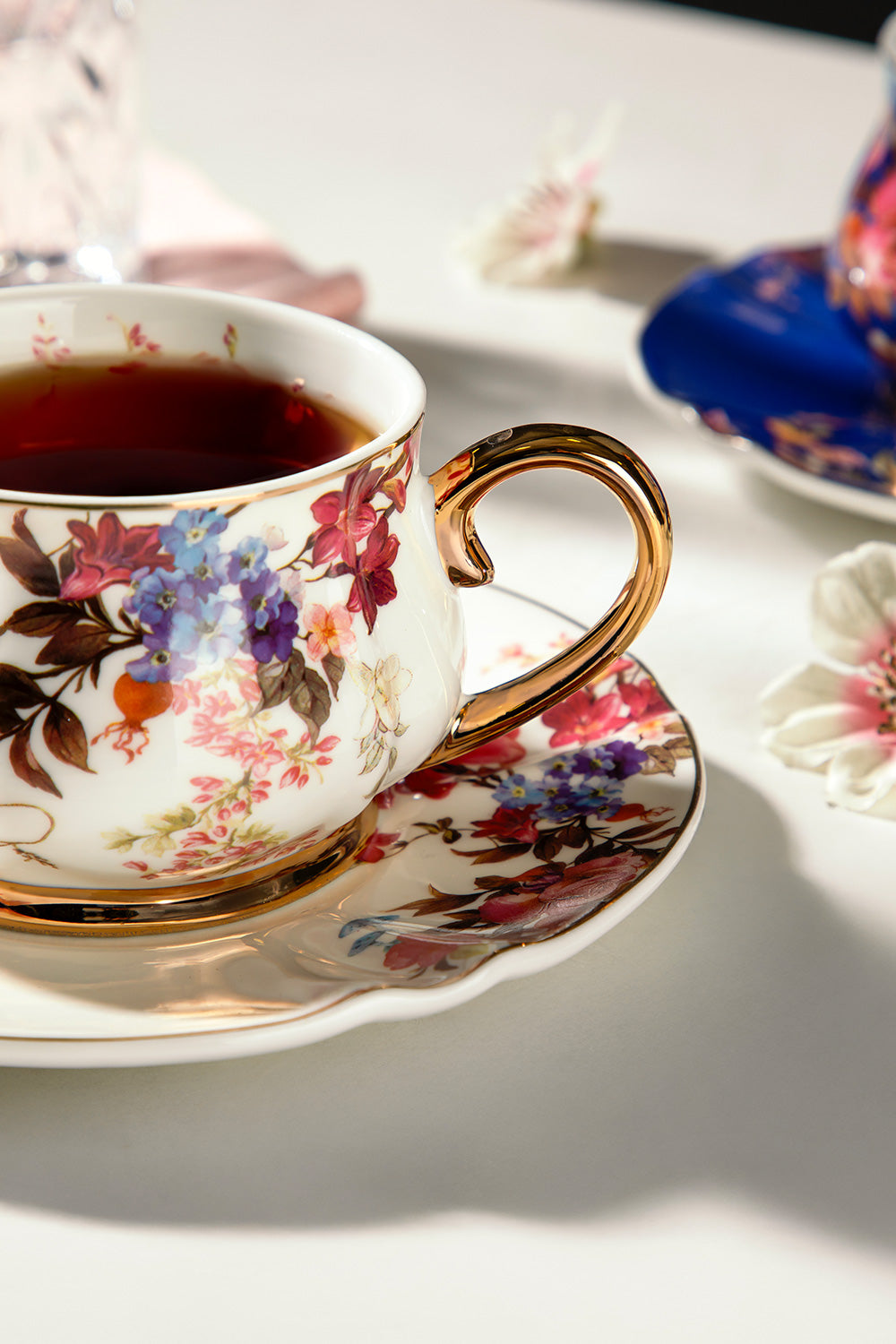 Rossella 12-Piece Porcelain Tea Cup Set for 6 People