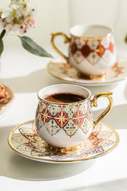 Rüya 6 Kişilik 12 Parça Porselen Kahve Fincan Takımı