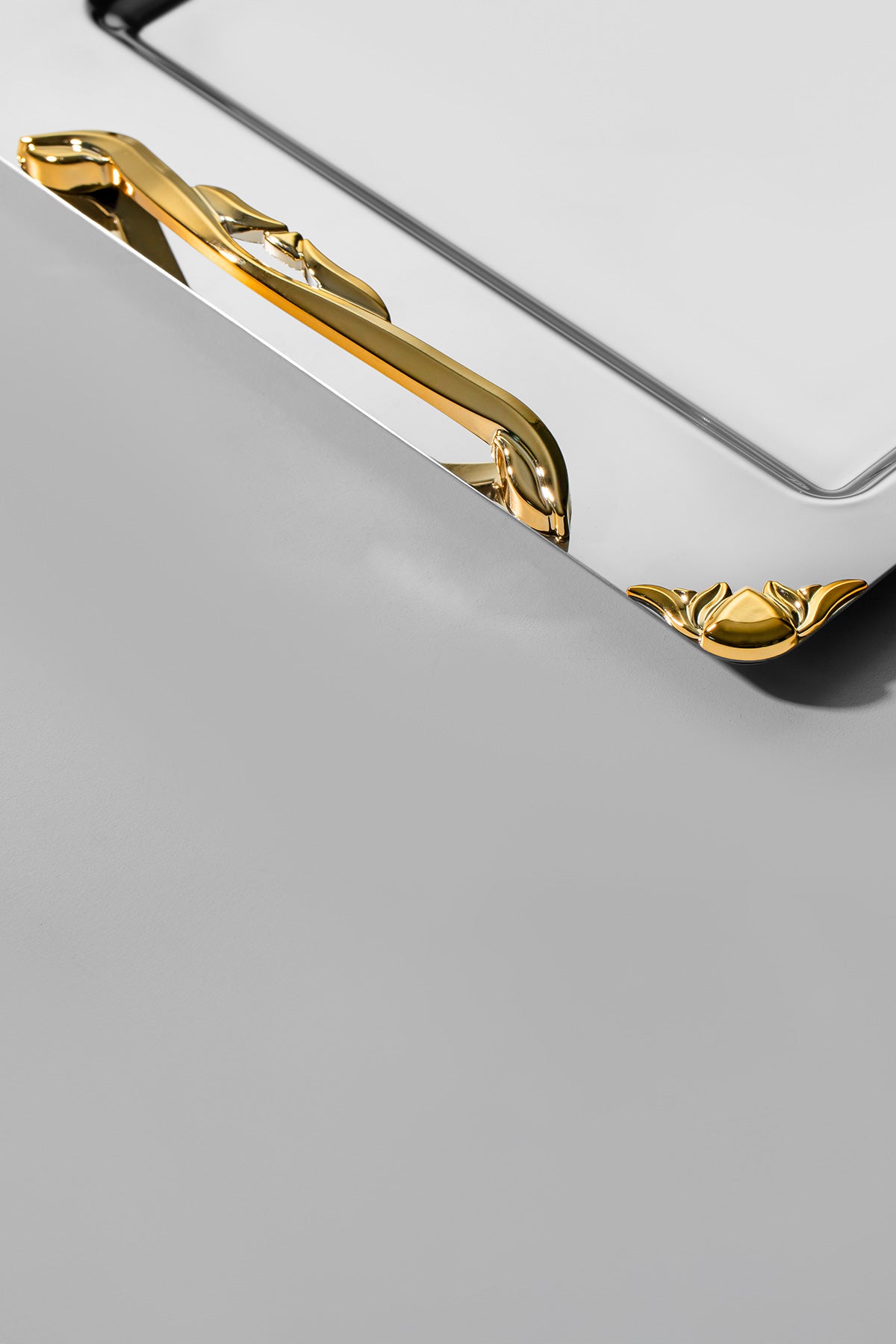 Sare Altın Saten Çelik Çay Tepsi