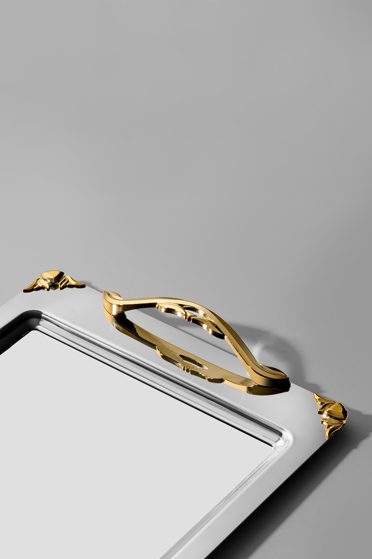 Sare Altın Saten Çelik Kahve Tepsi