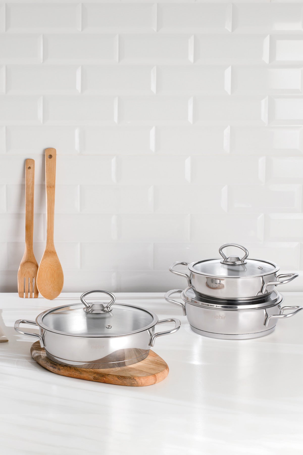 Silver 6 Parça Paslanmaz Çelik Sahan Seti (16-18-20 CM)