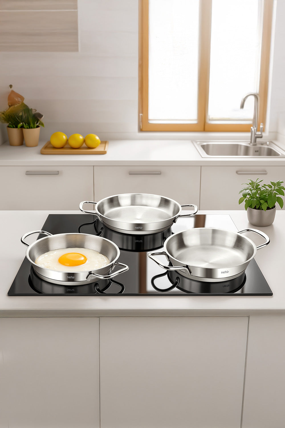 Silver Çelik 3 Parça İtalyan Omlet Sahan Seti (16-18-20 cm)