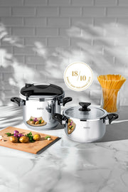 Silver Matik Stainless Steel 4 Piece Pressure Cooker Set