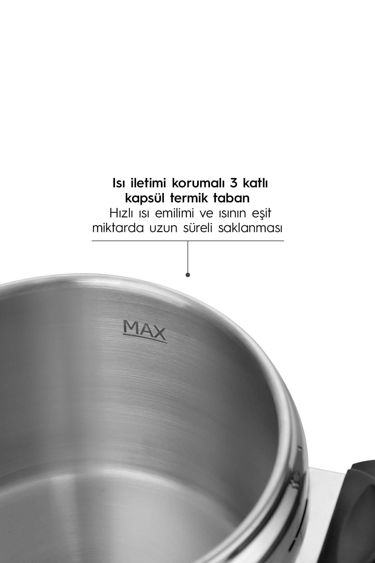 Silver Trend Paslanmaz Çelik 8 Litre Düdüklü Tencere