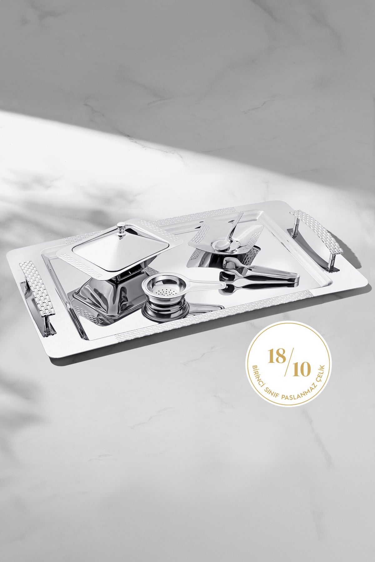 Sırma Sade 28 Parça Çelik Çay Takımı