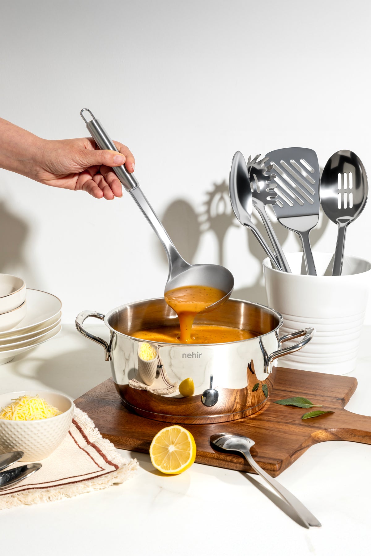 Stew Sade 5 Parça Paslanmaz Çelik Servis Takımı