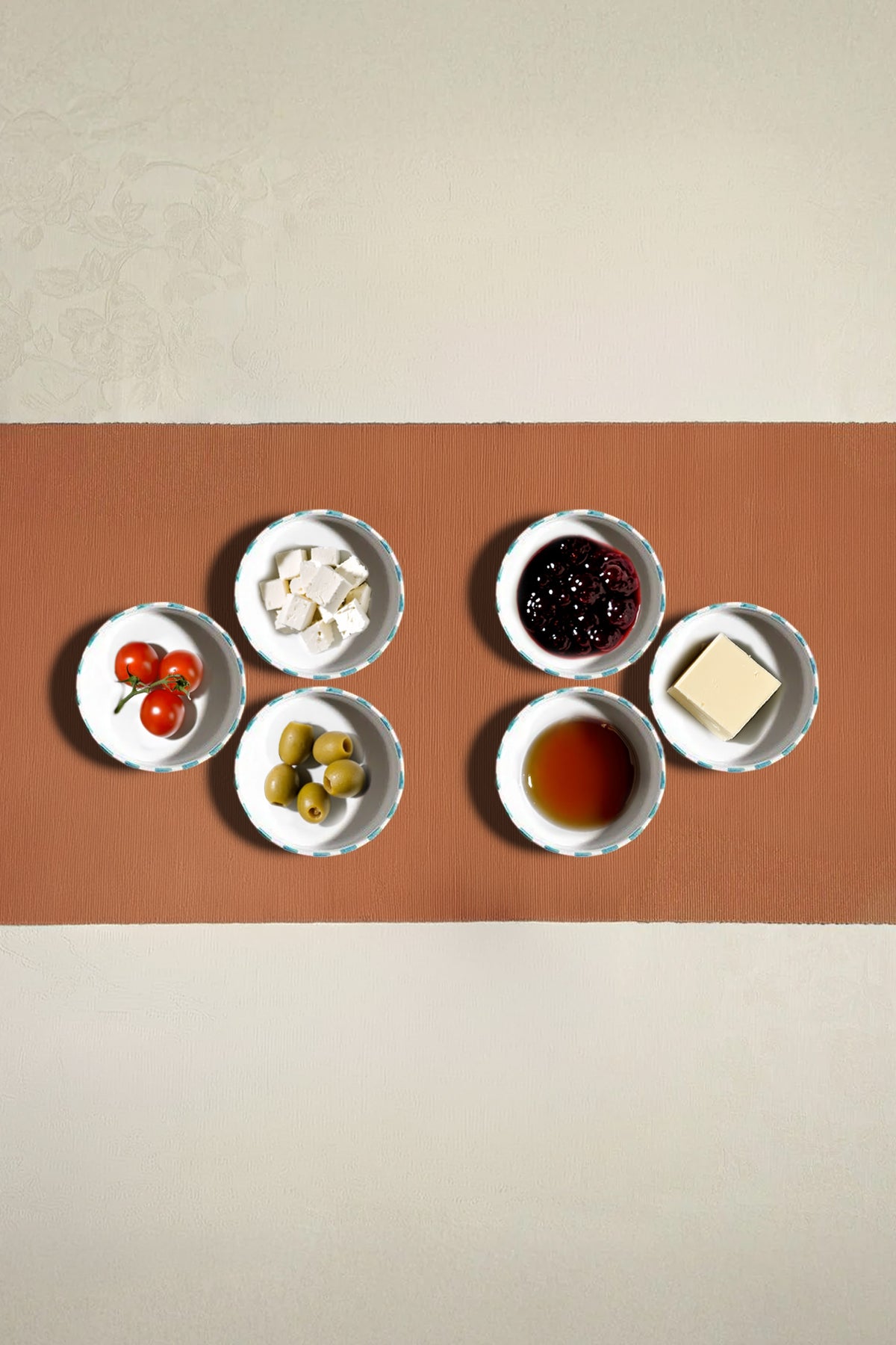 Summer Flowers 6 Parça Seramik Kase Seti