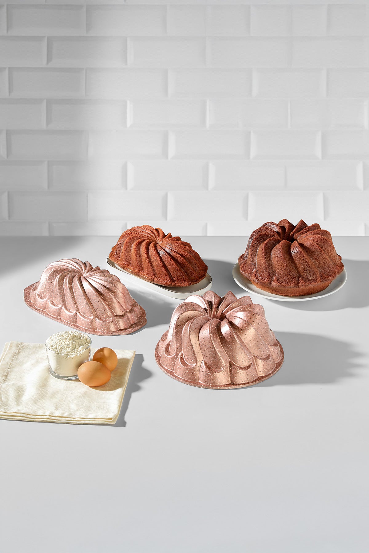 Sway Rose Gold 2'li Döküm Kek Kalıbı 28,5-24,5 Cm