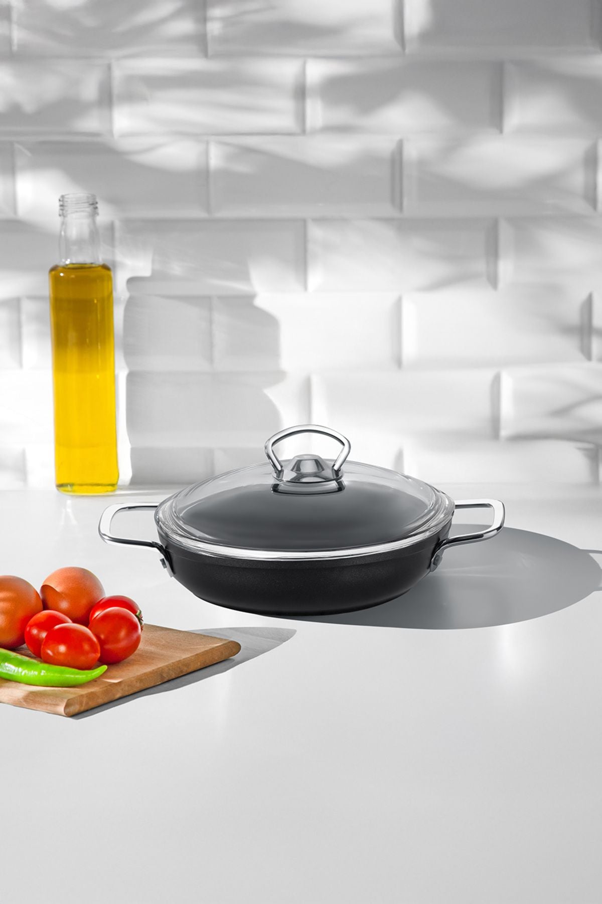 Titanium Siyah 20 Cm Kapaklı Sahan