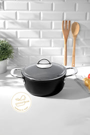 Titanium Siyah 24 Cm Derin Tencere