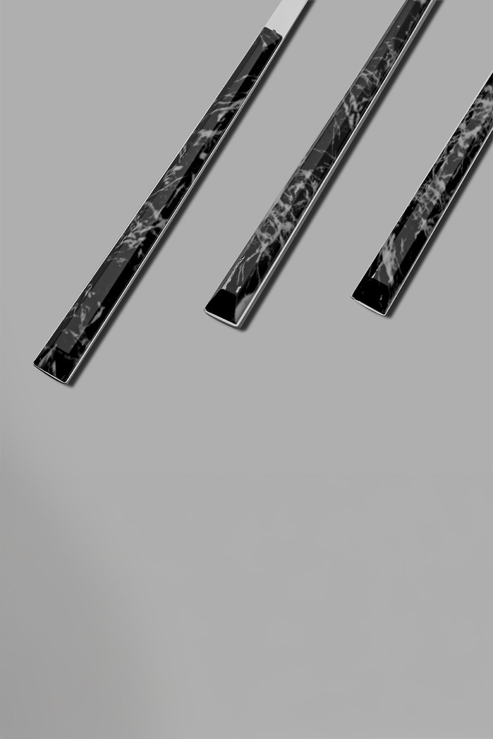 Tulip Siyah 6 Kişilik Mermer Desenli 36 Parça Kutulu Çatal Kaşık Bıçak Takımı