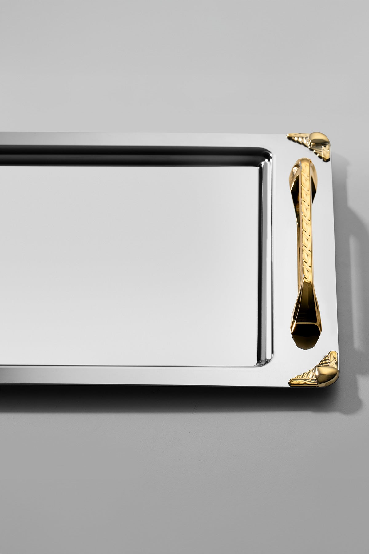 Vega Altın Saten Çelik Çay Tepsi